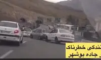 رانندگی دلهره‌آور سه خودرو در جاده بوشهر