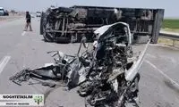لحظه تصادف وحشتناک کامیون با مردم