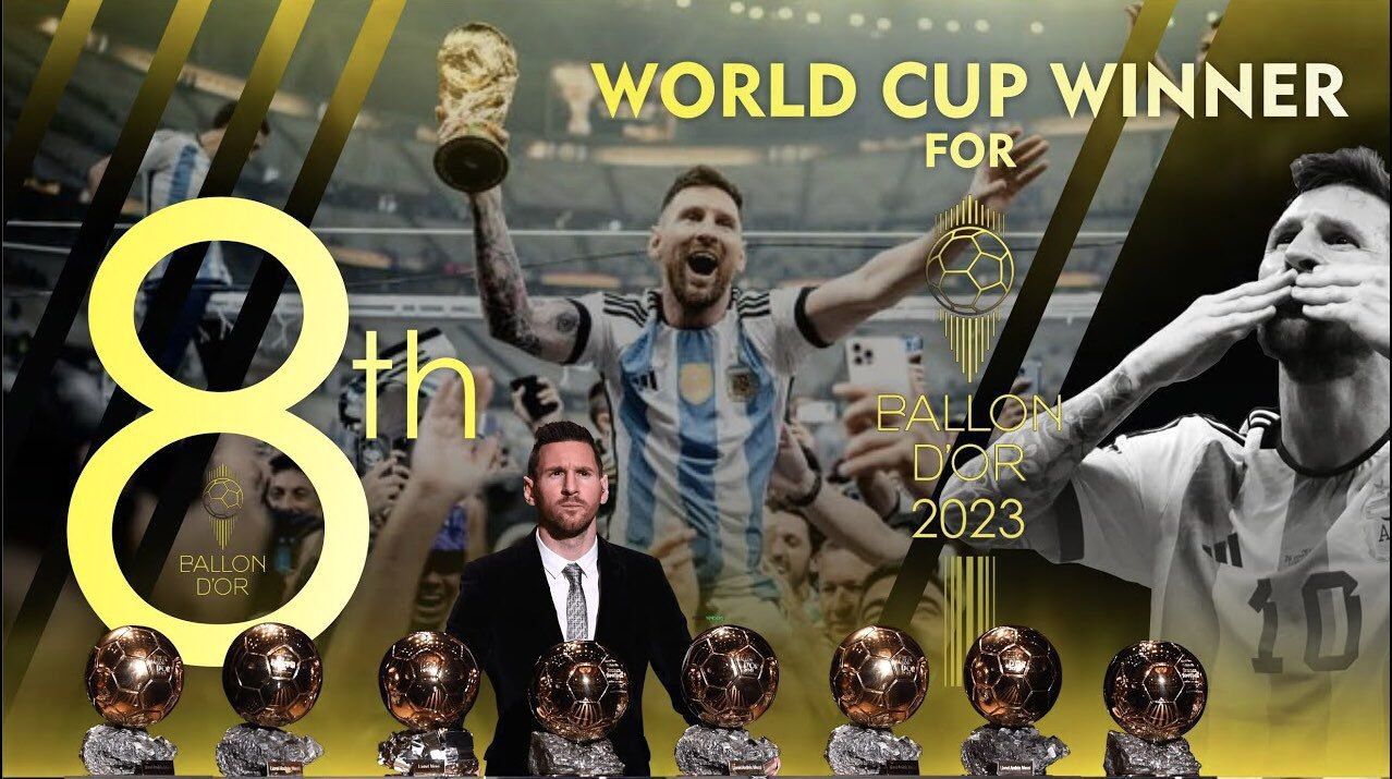 لحظه معرفی مسی به عنوان برنده توپ طلای 2023