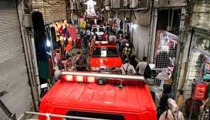تصاویری از آتش سوزی در بازار تجریش