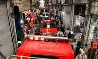 تصاویری از آتش سوزی در بازار تجریش