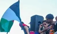 عکس پربازدید از لامین یامال روی دیوارهای غزه