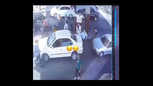 ویدئوی هولناک از تصادف با پژو 405 در یک پمپ بنزین