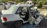 واژگونی سواری پراید به دلیل سرعت بالا