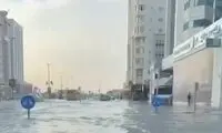 لحظه آبگرفتگی وحشتناک در خیابان‌های امارات