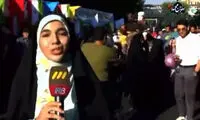 فرار خنده‌دار از مقابل دوربین سیما در تجمع ولیعصر
