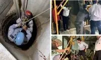 نجات ۴ کارگر در چاه‌های یک ساختمان نیمه‌ساز در قم