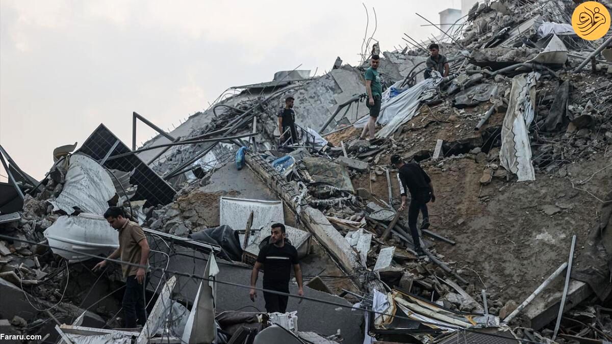 عکسی از حملات تلافی‌جویانه ارتش اسرائیل به غزه