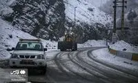 ویدئویی از بارش سنگین برف در جاده چالوس