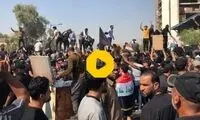 بی‌حرمتی آشوبگران عراقی به تصویر شهید سلیمانی