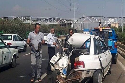 واژگونی مرگبار پراید در غرب تهران