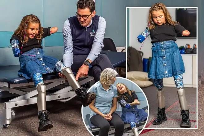 تصاویر جوان‌ترین دختر جهان که زانوی رباتیک دارد