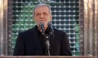 عکس متفاوت از پزشکیان در محل یادبود رئیسی