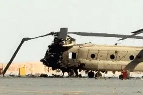 تصاویر بالگرد آمریکاییِ هدف گرفته شده در کویت