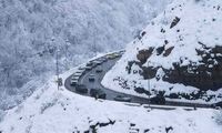 آغاز بارش شدید برف در جاده چالوس