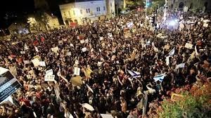 تظاهرات گسترده مخالفان نتانیاهو در تل‌آویو