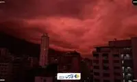 آسمان کاراکاس به رنگ قرمز درآمد