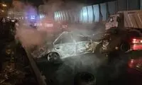 خودروی 4 هوادار پرسپولیس در آتش سوخت