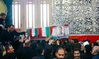 دختر امام خمینی در مراسم تشییع امیرعبداللهیان