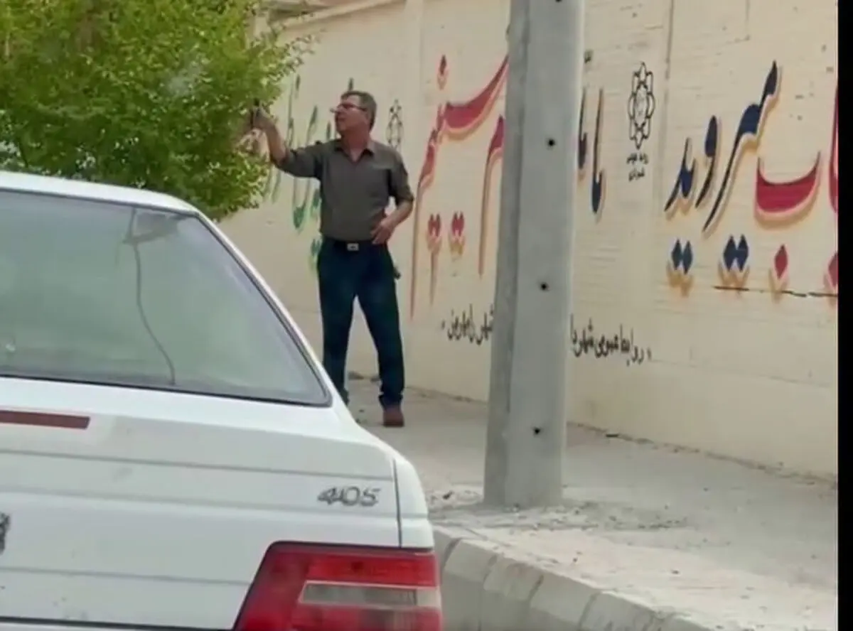اقدام داوطلبانه یک پدر برای امن‌تر شدن مسیر مدرسه