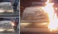 حرکت دور از عقل یک زن در پمپ بنزین