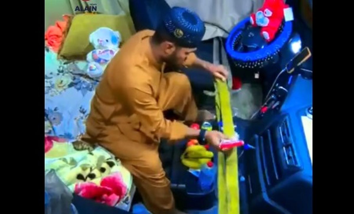 روش عجیب یک راننده برای جلوگیری از سرقت کامیون