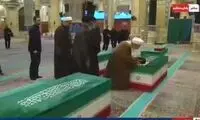 قرائت فاتحه آیت‌الله جوادی آملی بر پیکر رهبر شهید