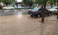 بارش باران و تگرگ‌های سیل آسا در بوکان