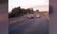 لحظه هولناک پرت شدن یک دختر در آسمان پس از تصادف
