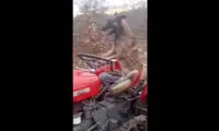 رانندگی عجیب و هیجانی یک سگ با تراکتور!