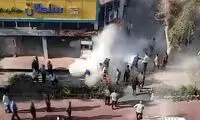 خودسوزی یک دانشجو در درگیری با ماموران شهرداری