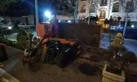 واژگونی وحشتناک یک جرثقیل در ولنجک تهران