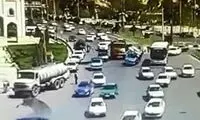 تصاویری وحشتناک از ترمز بریدن نیسان در شیراز