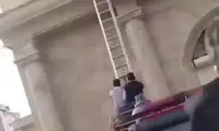 ویدئویی عجیب از عملیات نجات یک گربه در تبریز!