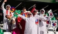 قابی جالب از هواداران کره‌جنوبی با دشداشه
