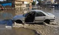 تصاویری از آب‌گرفتگی شدید در خیابان‌های اهواز