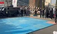 هنرنمایی دختران رزمی‌کار در میدان انقلاب