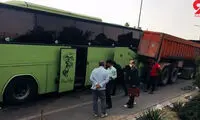 برخورد مرگبار اتوبوس کارگران با کامیون کشته داد