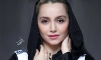 چهره ناراحت نازنین بیاتی در یک مجلس ختم 