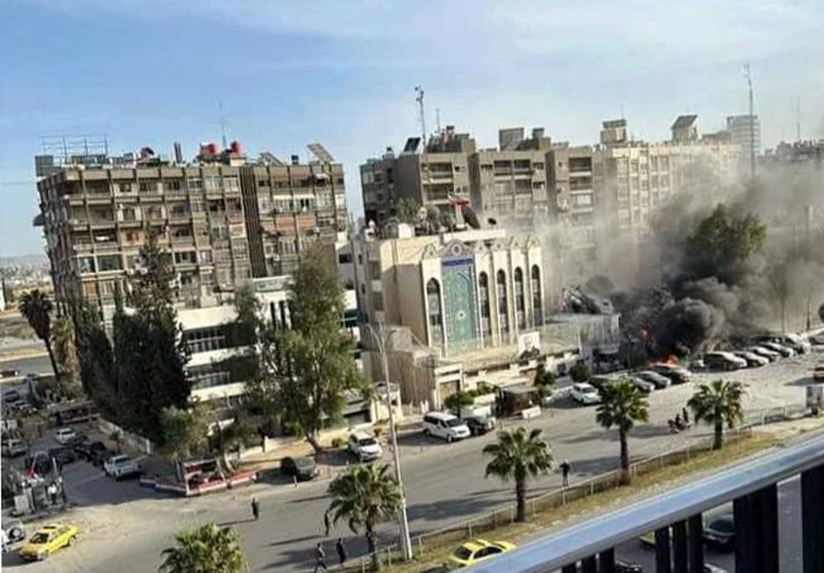 خسارت وارده به ساختمان‌های اطراف سفارت ایران در سوریه