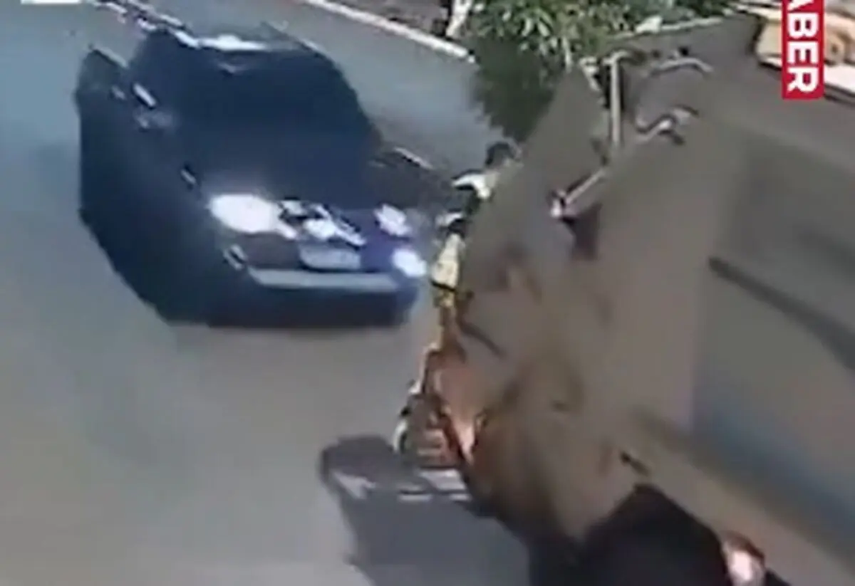 لحظه فرار کارگر شهرداری از مرگ