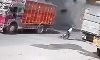 له شدن موتور زیر کانتینر چند تُنی