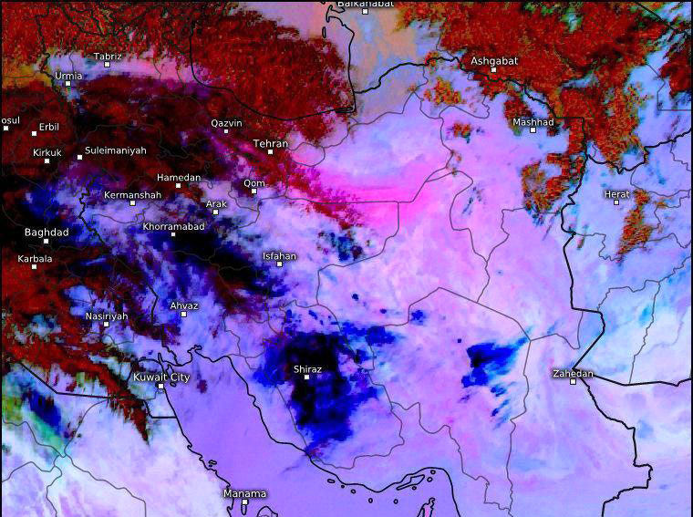 تصویر ماهواه‌ای از وقوع گرد و خاک شدید در ایران