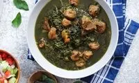 طرز تهیه خورش آلو اسفناج مجلسی با گوشت