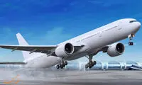 لحظه جالب از تیک‌آف هواپیما در یک روز برفی