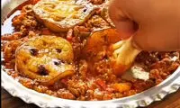 غذای خوشمزه با گوشت و بادمجان که هر بار دلتان را می‌برد