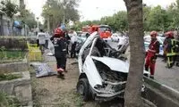 برخورد خودرو با درخت چهار کشته برجا گذاشت!