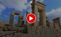 تصاویر شدت بارش باران در تخت جمشید 
