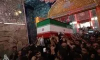 فرزندان آیت‌الله سیستانی در مراسم تشییع رهبر شهید