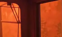 تصاویر هولناک از قطاری که در آتش‌ جنگل گرفتار شد